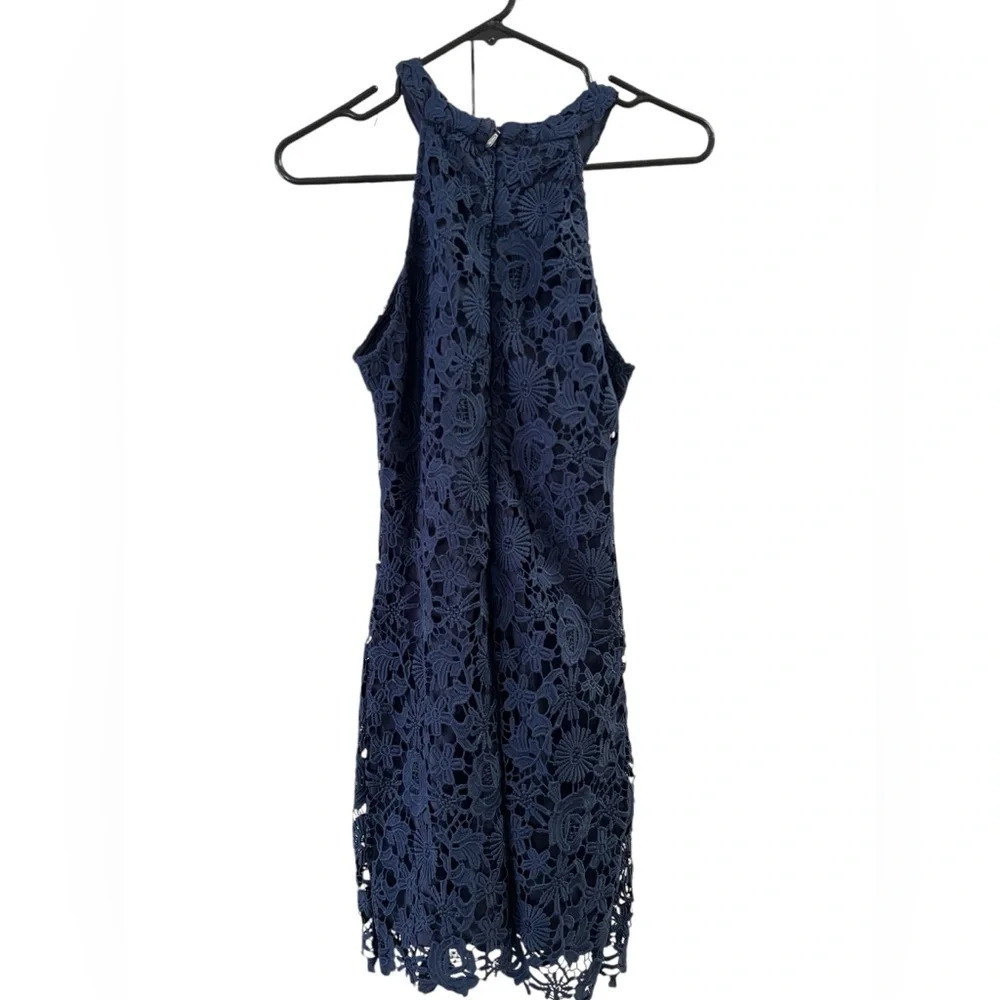 Lulus navy blue floral mini dress - Picture 4 of 5